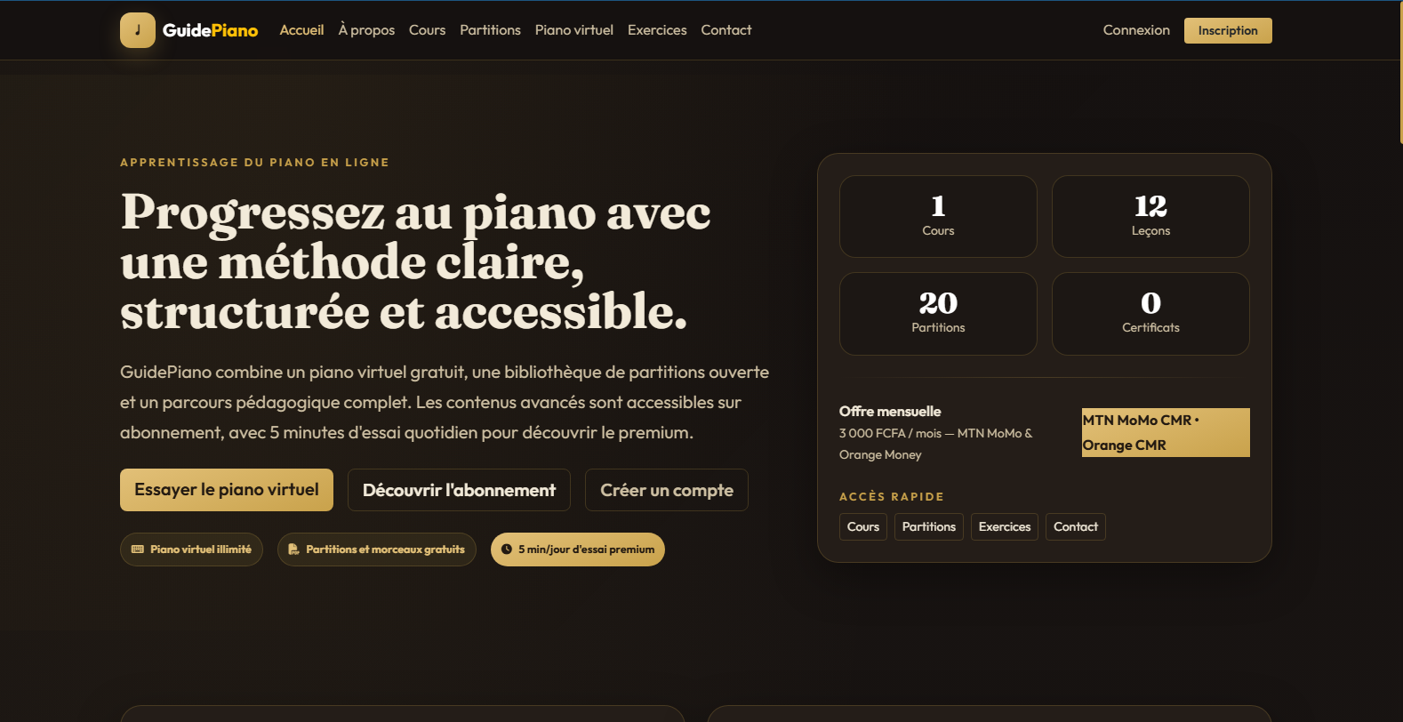 Guide Piano - Site de cours de piano en ligne